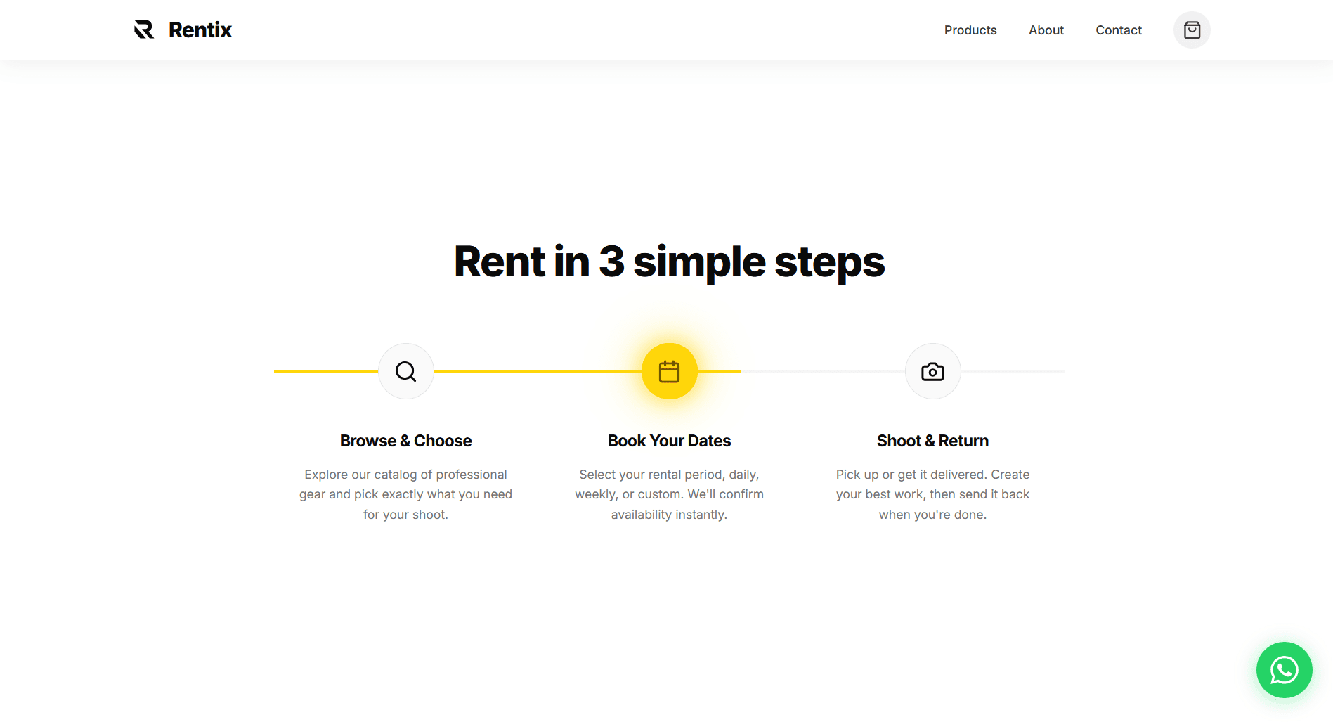 Rentix website interface highlight 3
